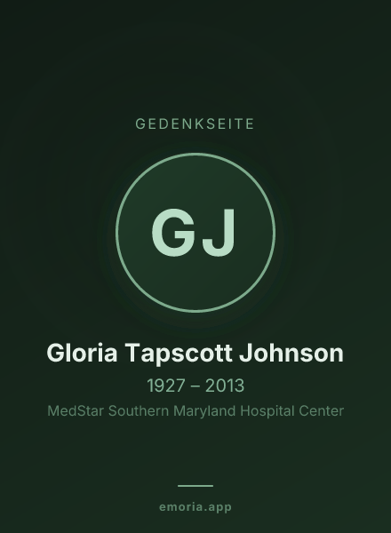 Gedenkportrait von Gloria Tapscott Johnson