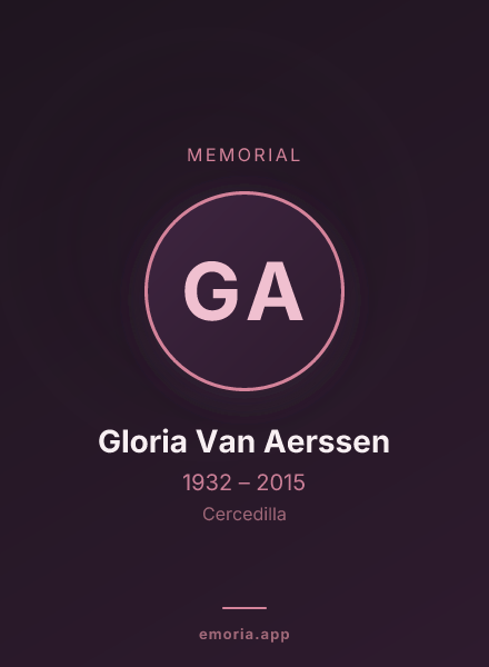Memorial portrait of Gloria Van Aerssen