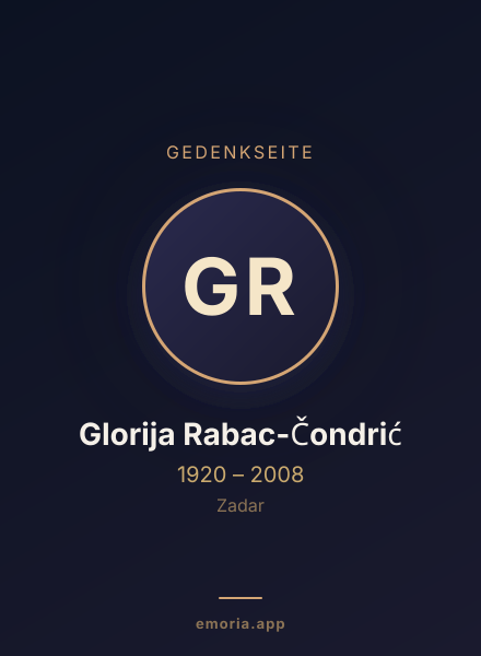Gedenkportrait von Glorija Rabac-Čondrić