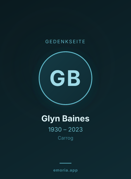 Gedenkportrait von Glyn Baines