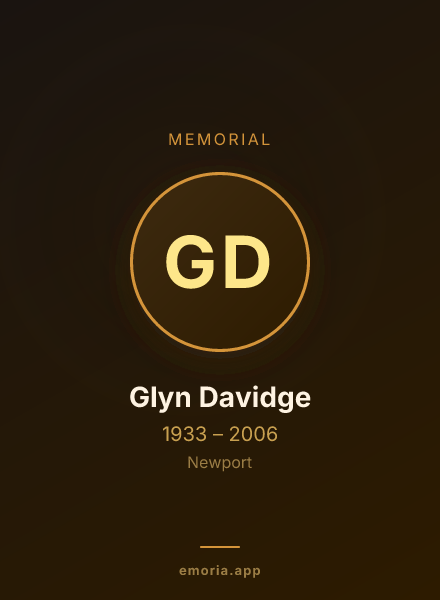 Memorial portrait of Glyn Davidge