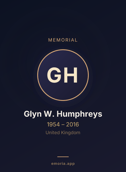 Memorial portrait of Glyn W. Humphreys