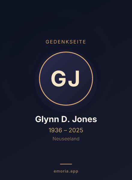 Gedenkportrait von Glynn D. Jones