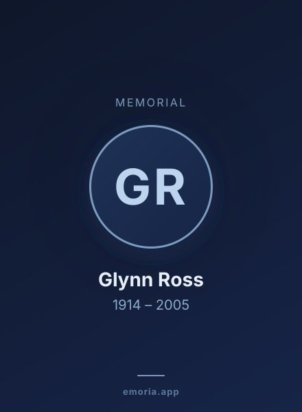 Memorial portrait of Glynn Ross