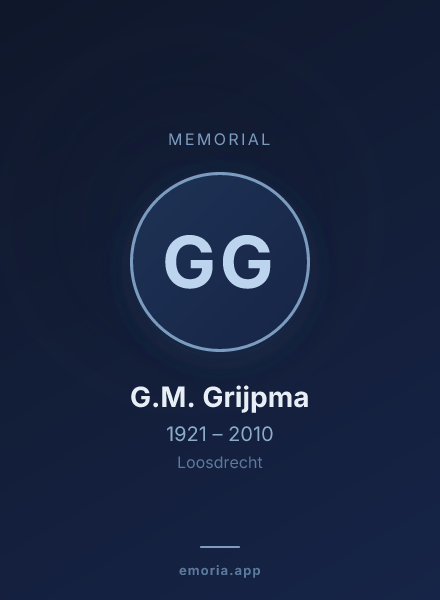 Memorial portrait of G.M. Grijpma