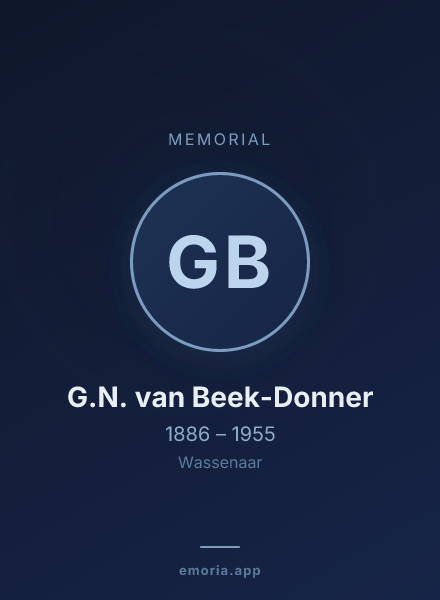 Memorial portrait of G.N. van Beek-Donner