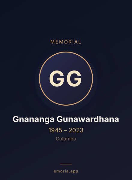 Memorial portrait of Gnananga Gunawardhana