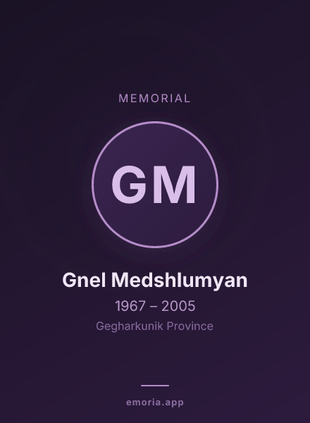 Memorial portrait of Gnel Medshlumyan