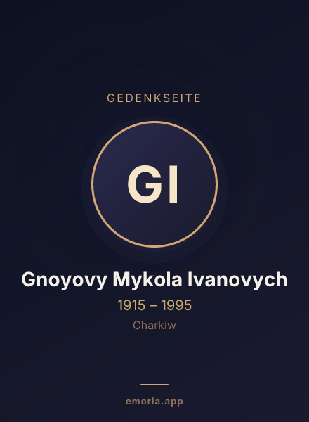 Gedenkportrait von Gnoyovy Mykola Ivanovych