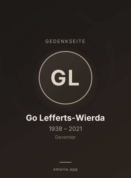 Gedenkportrait von Go Lefferts-Wierda