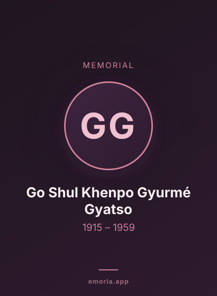 Memorial portrait of Go Shul Khenpo Gyurmé Gyatso