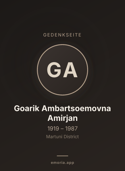 Gedenkportrait von Goarik Ambartsoemovna Amirjan