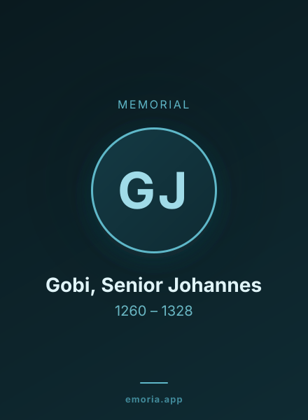 Memorial portrait of Gobi, Senior Johannes