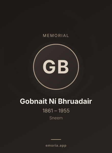 Memorial portrait of Gobnait Ní Bhruadair