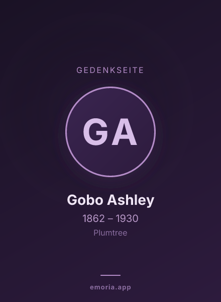 Gedenkportrait von Gobo Ashley