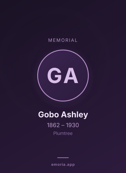 Memorial portrait of Gobo Ashley