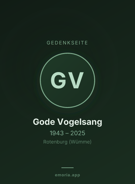 Gedenkportrait von Gode Vogelsang