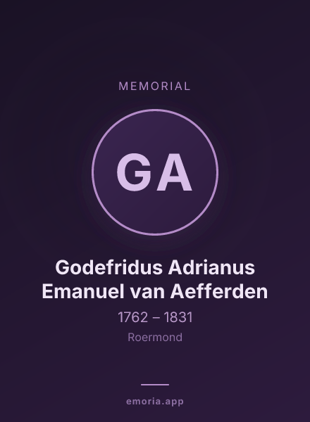 Memorial portrait of Godefridus Adrianus Emanuel van Aefferden
