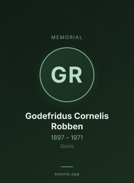 Memorial portrait of Godefridus Cornelis Robben