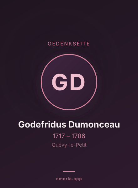Gedenkportrait von Godefridus Dumonceau