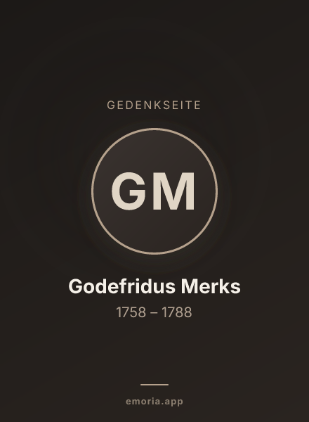 Gedenkportrait von Godefridus Merks