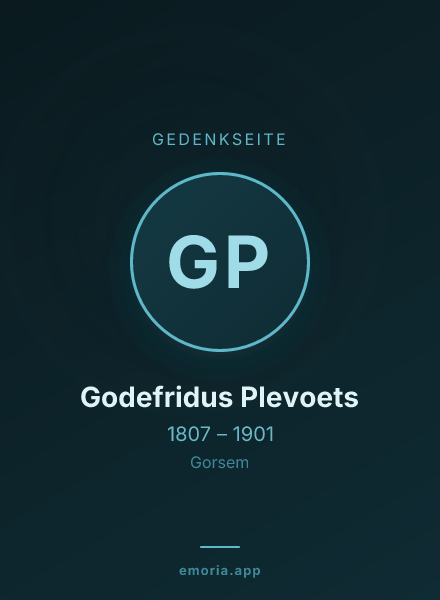 Gedenkportrait von Godefridus Plevoets
