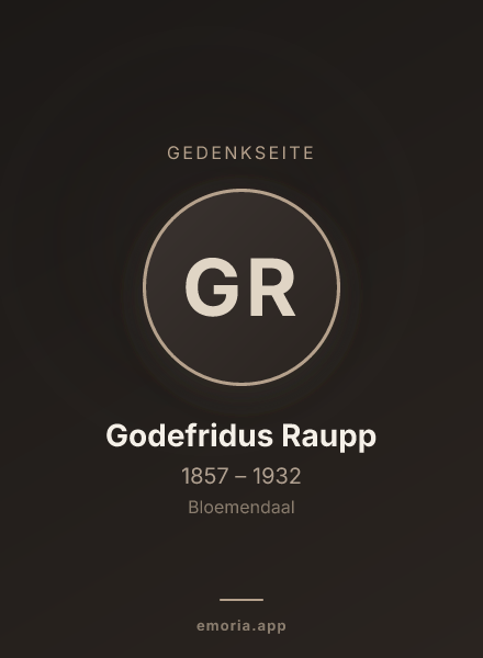 Gedenkportrait von Godefridus Raupp