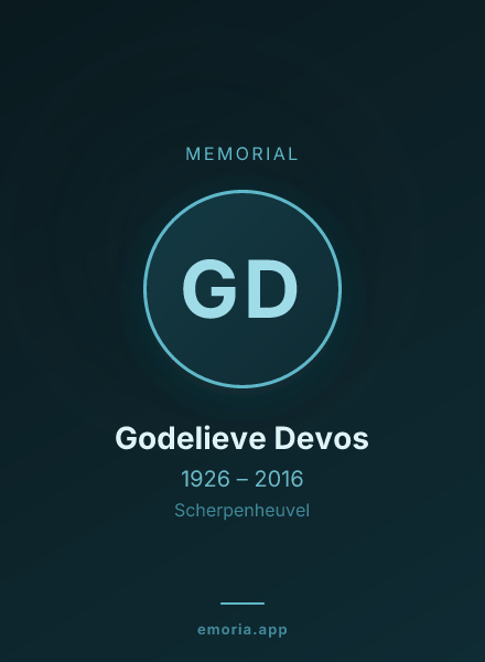 Memorial portrait of Godelieve Devos