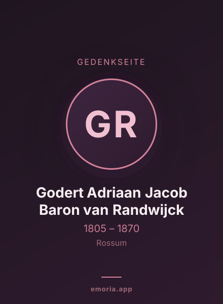 Gedenkportrait von Godert Adriaan Jacob Baron van Randwijck