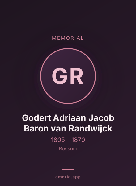 Memorial portrait of Godert Adriaan Jacob Baron van Randwijck