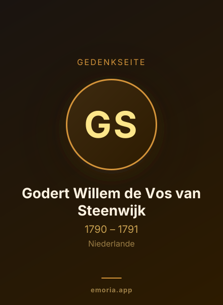 Gedenkportrait von Godert Willem de Vos van Steenwijk