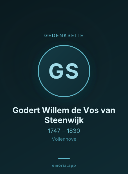 Gedenkportrait von Godert Willem de Vos van Steenwijk