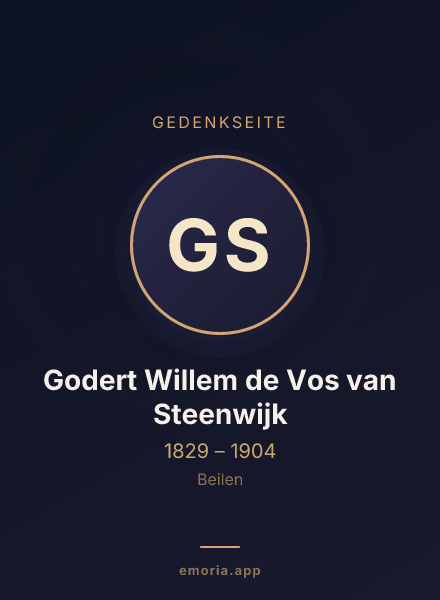 Gedenkportrait von Godert Willem de Vos van Steenwijk