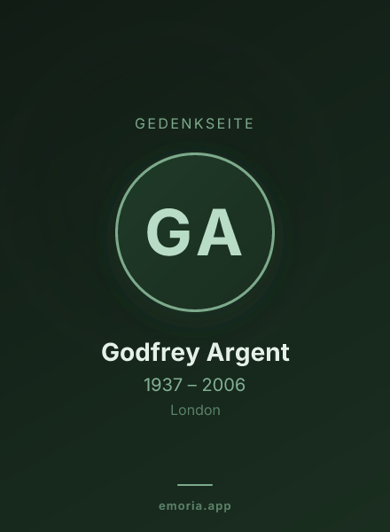 Gedenkportrait von Godfrey Argent