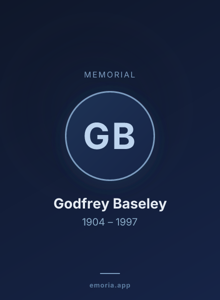 Memorial portrait of Godfrey Baseley