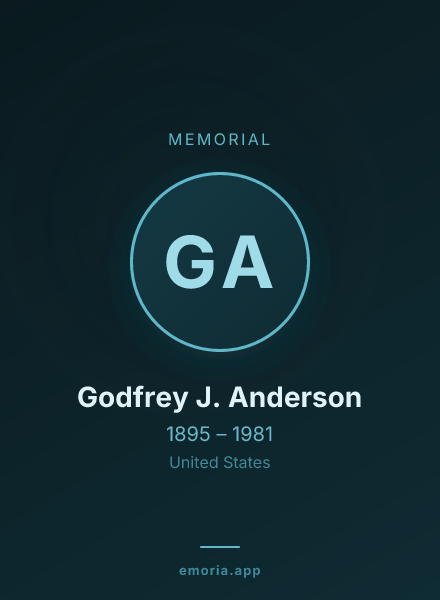 Memorial portrait of Godfrey J. Anderson