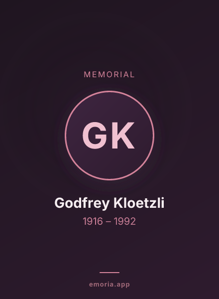 Memorial portrait of Godfrey Kloetzli
