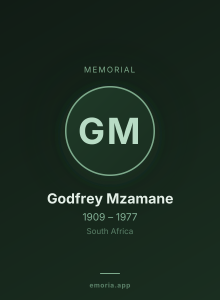 Memorial portrait of Godfrey Mzamane