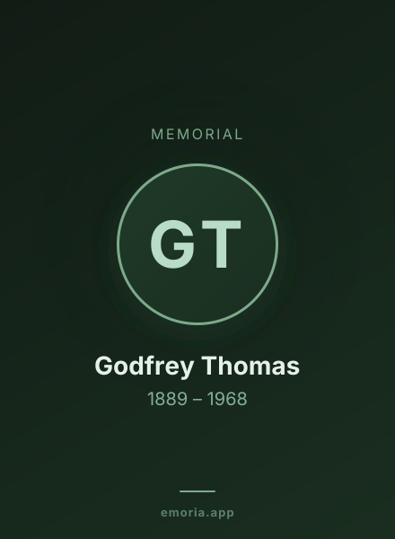 Memorial portrait of Godfrey Thomas