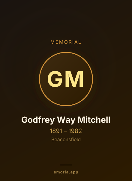 Memorial portrait of Godfrey Way Mitchell