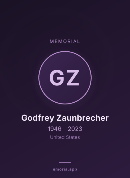 Memorial portrait of Godfrey Zaunbrecher