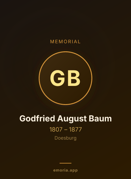 Memorial portrait of Godfried August Baum