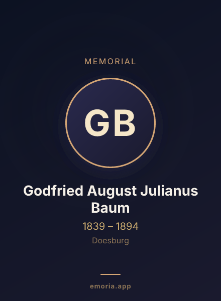 Memorial portrait of Godfried August Julianus Baum