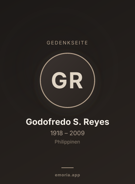 Gedenkportrait von Godofredo S. Reyes