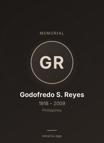 Memorial portrait of Godofredo S. Reyes