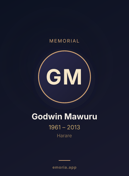 Memorial portrait of Godwin Mawuru