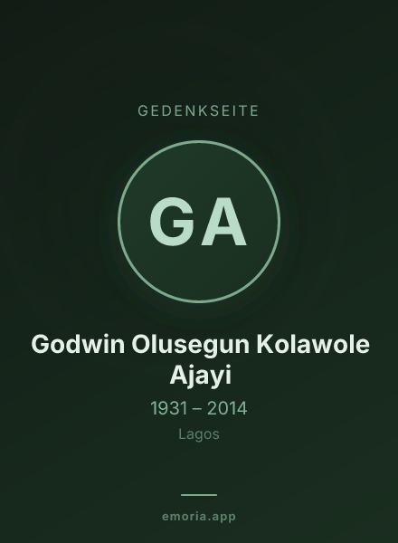 Gedenkportrait von Godwin Olusegun Kolawole Ajayi