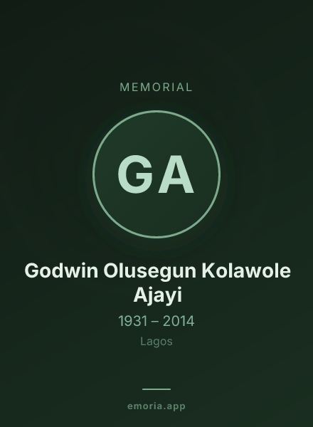 Memorial portrait of Godwin Olusegun Kolawole Ajayi