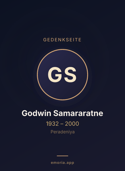 Gedenkportrait von Godwin Samararatne