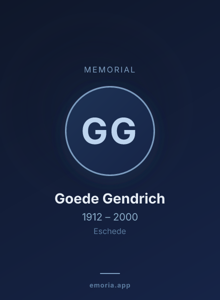 Memorial portrait of Goede Gendrich